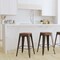 Merrick Lane Brooklyn 24 Inch Tall Stackable Metal Bar Counter Stool With Textured Elm Wood Seat In Set Of 4